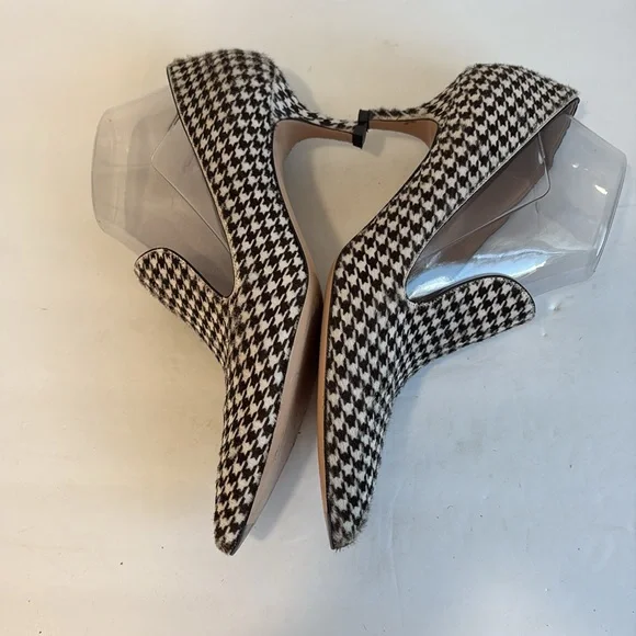 Gianvito Rossi Houndstooth Kitten-Heel Pointed Toe Loafer Pumps